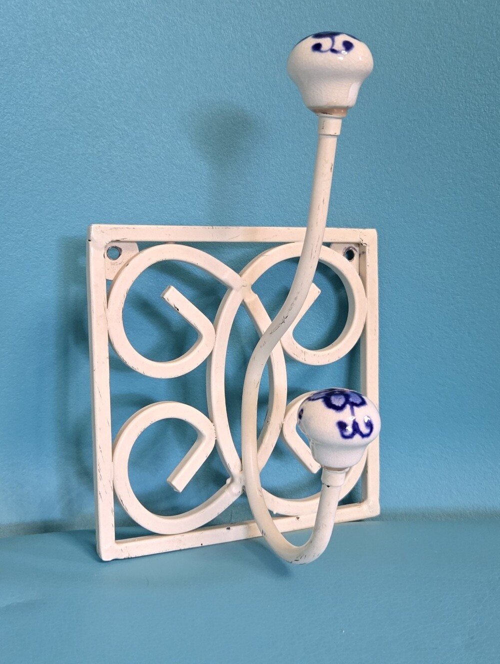 Shabby Chic Double Wall Coat Towel Hook